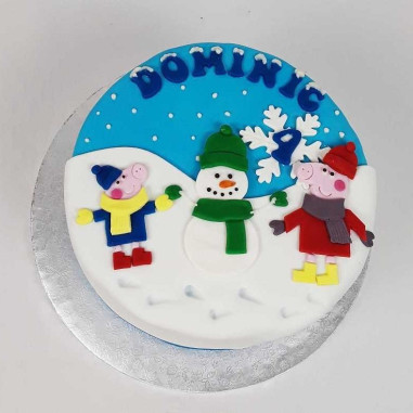 Peppa Wutz Winter Torte