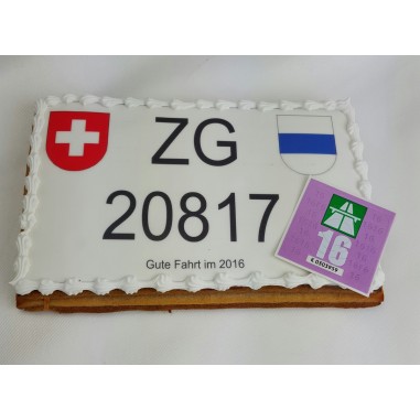 Lebkuchen mit Autonummer, das Versandgeschenk - Creabeck Sins, Cham und Zug