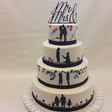 Moderne Hochzeitstorte love storty-Creabeck Zug