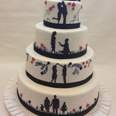 № 1037 Classic Wedding Cake - Love story