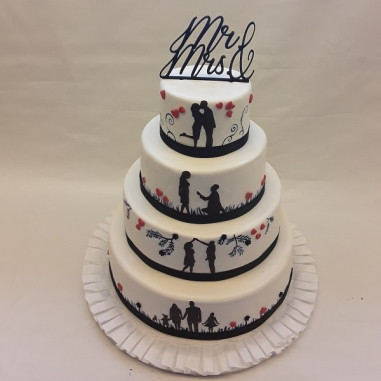Moderne Hochzeitstorte love storty-Creabeck Zug