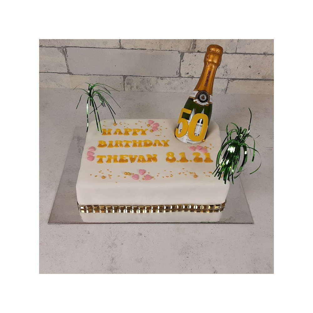 Geburtstagstorte mit Champagnerflasche Geburtstagstorte mit Champagnerflasche