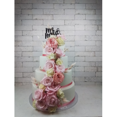 № 1115 Hochzeitstorte - rose waterfall