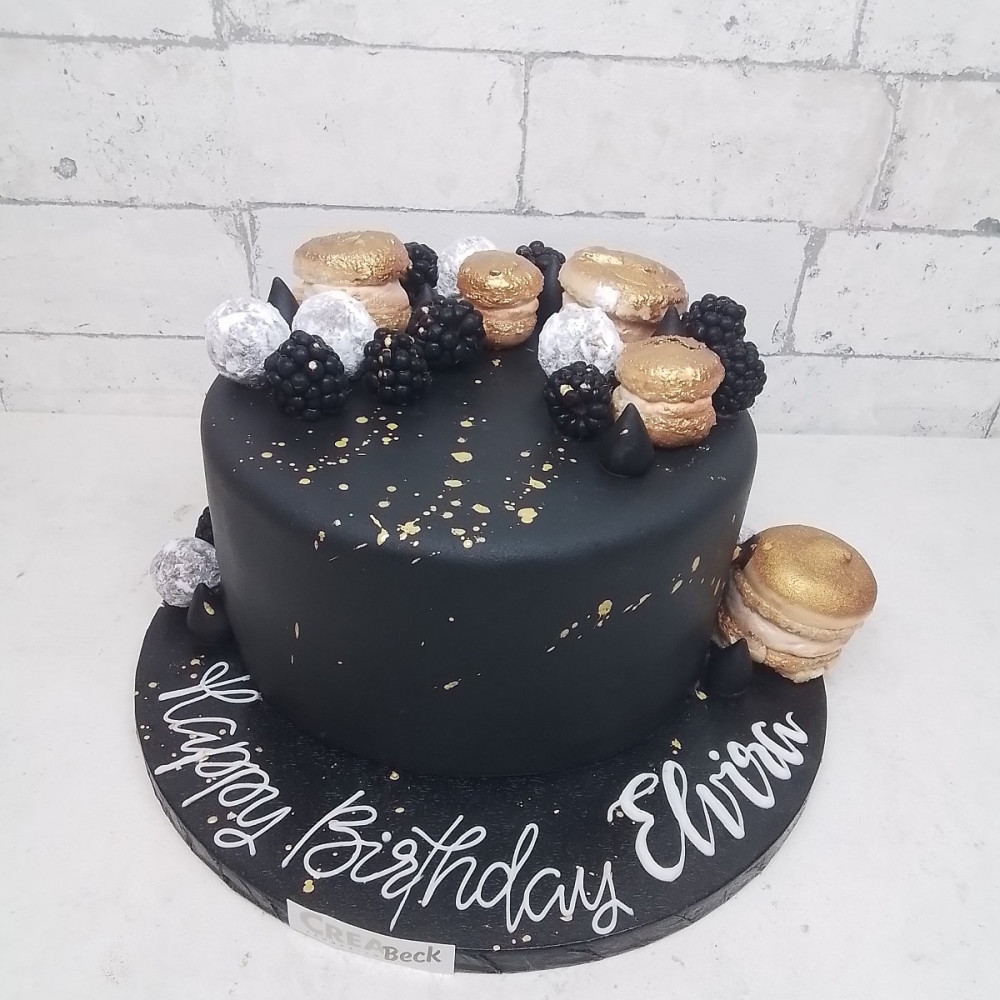 Black golden Maccaron Torte - Creabeck Zug, Cham, Steinhausen, Baar Black golden Maccaron Torte - Creabeck Zug, Cham, Steinhausen, Baar