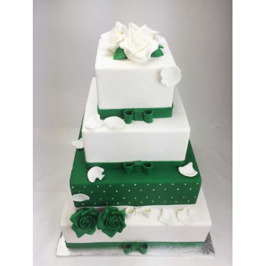 № 1058 Classic Wedding Cake - weiss/grün